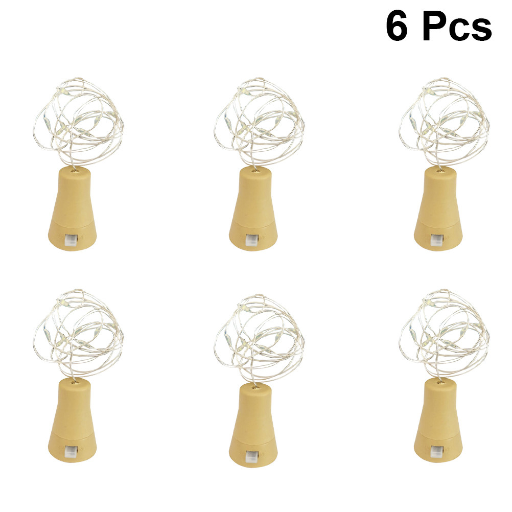 Decor Lighting Cork - 6 sztuk czerwonych światełek dekoracyjnych w