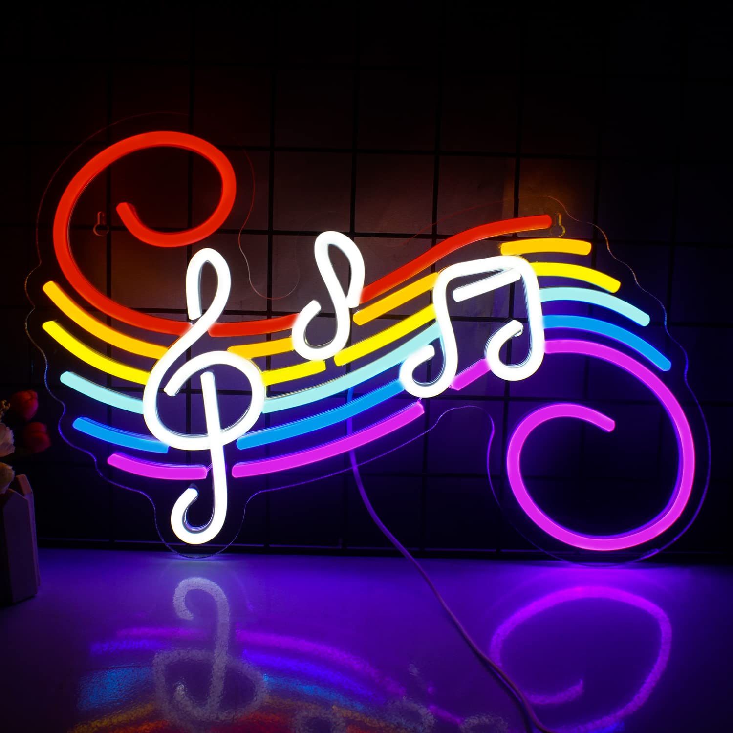 Lighting Decor For Wedding - Neonowy znak z nutami muzycznymi, personalizowany,