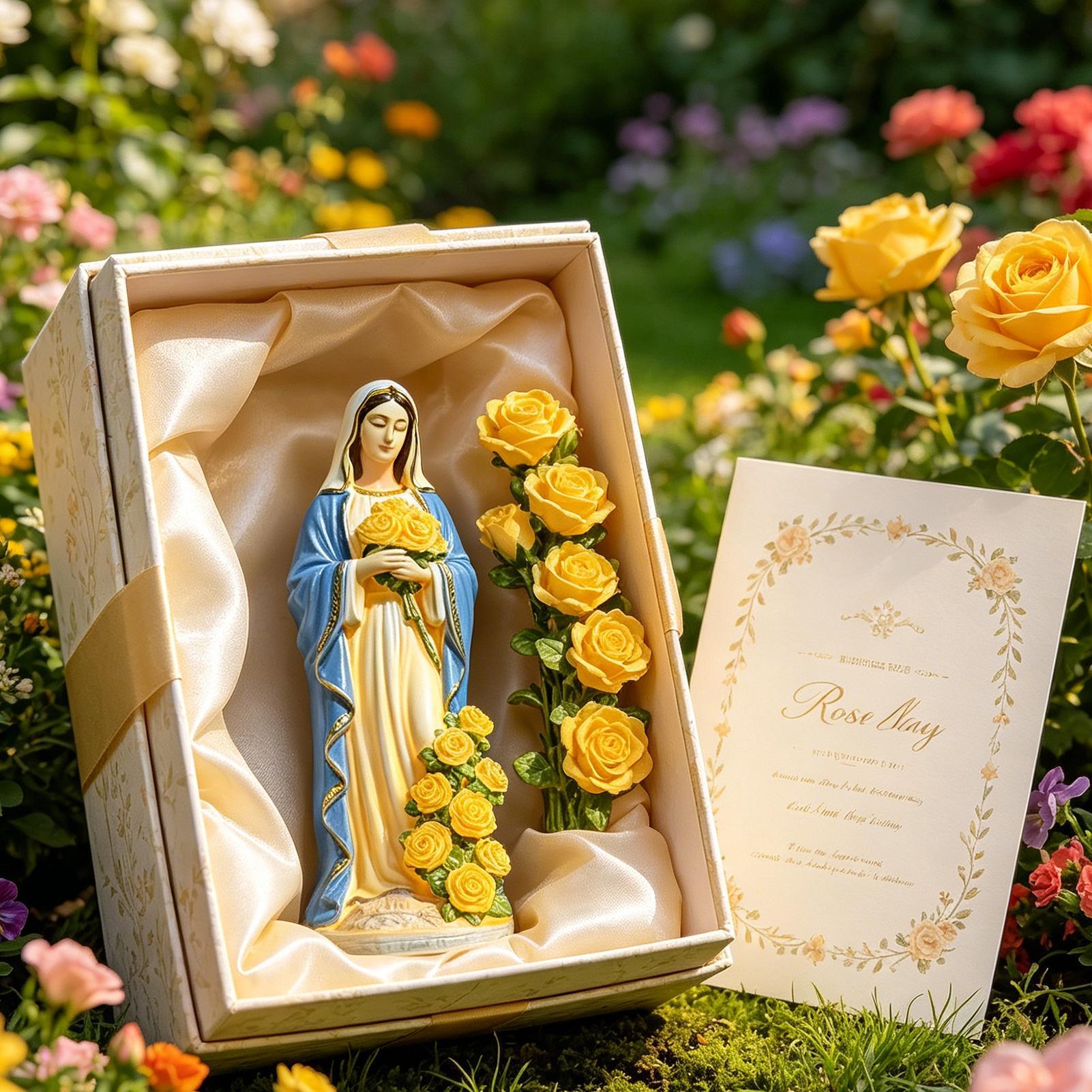 Yard Lighting Decor - Statua Matki Boskiej zasilana energią słoneczną,