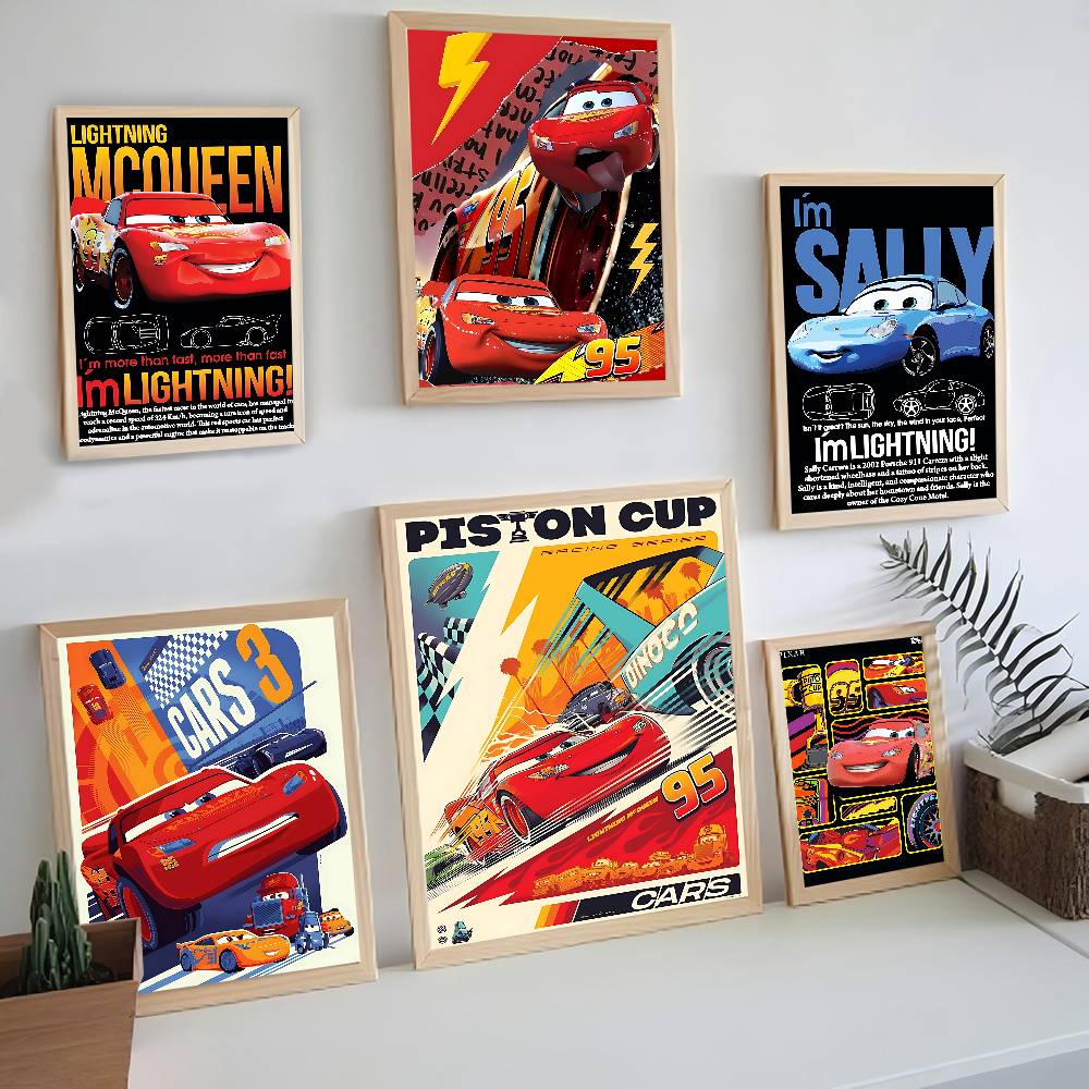 Lighting Mcqueen Decor - L-Lightning CARTOON M-McQueen Klasyczne Plakaty Vintage