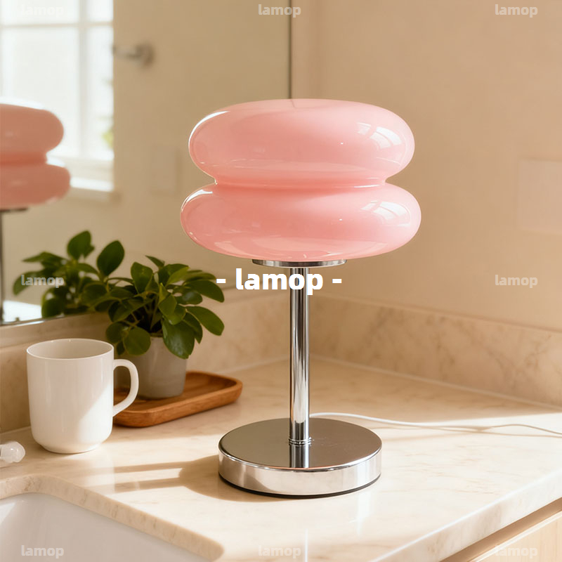 Lighting Decor Bedroom - Kremowa retro lampka nocna w stylu