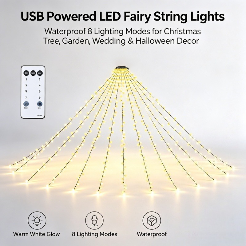 Lighting Decor For Wedding - Lampki LED USB, wodoodporne lampki choinkowe