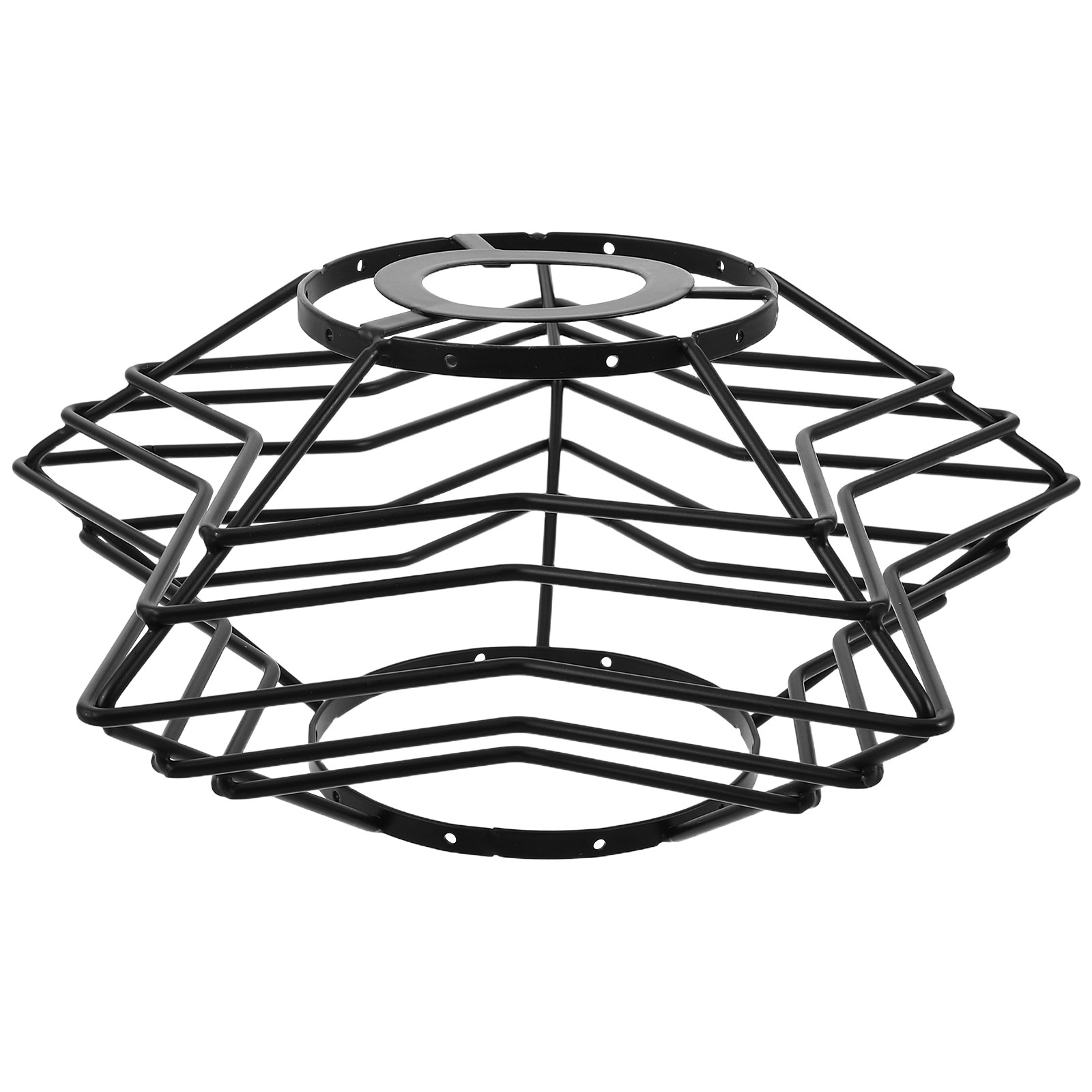 Geometric Lamp Shade - Czarny geometryczny metalowy klosz lampy wiszącej