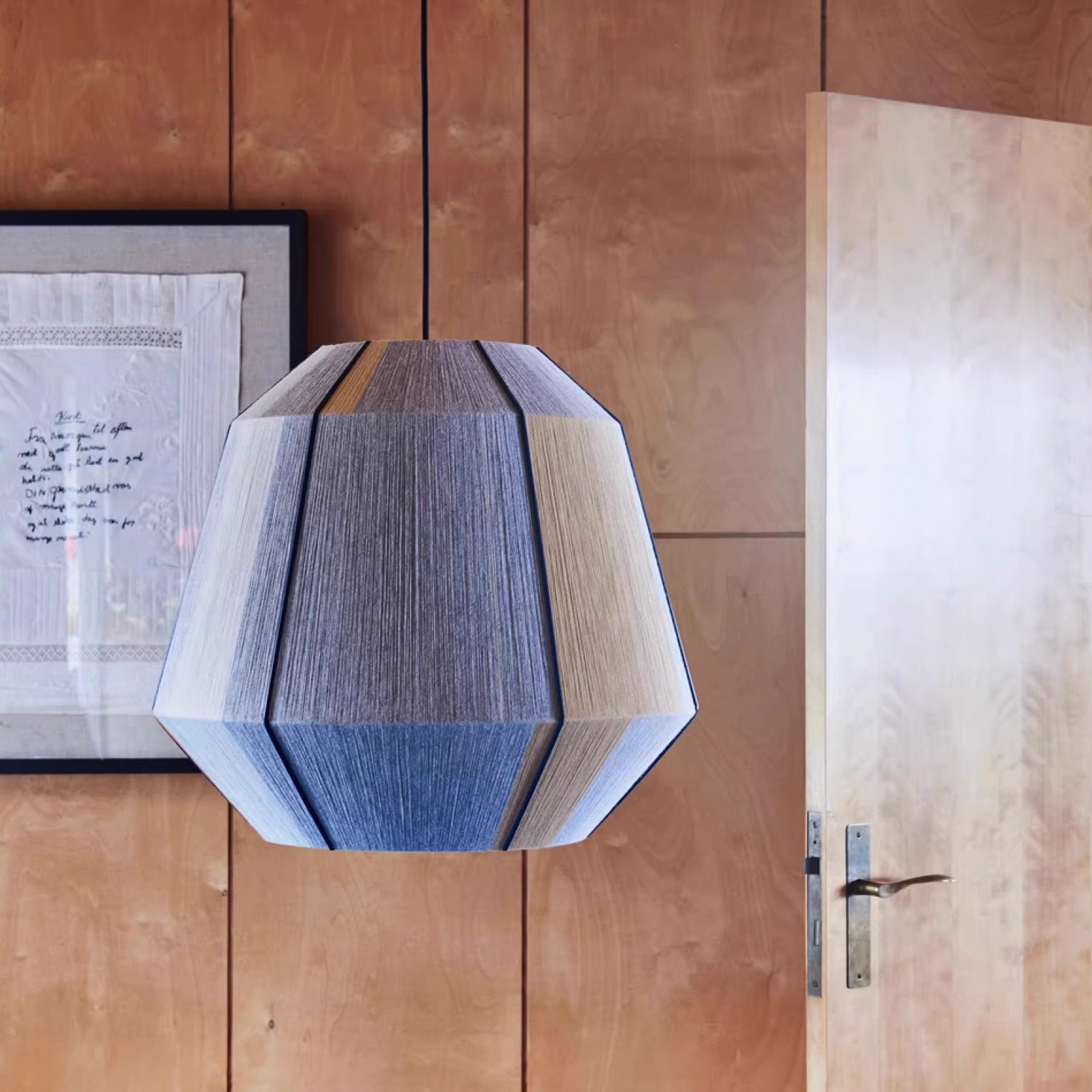 Geometric Lamp Shade - Lampa wisząca z rattanu w stylu