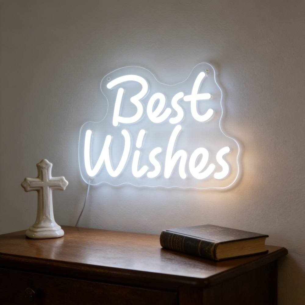 Outdoor Lighting Decor Ideas - Najlepsze życzenia, ściemnialny neon LED, zasilany