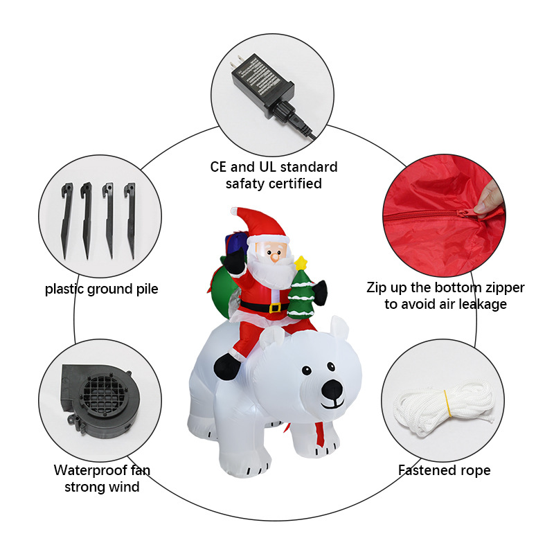 Yard Lighting Decor - Ruchomy Niedźwiedź Święty Mikołaj Świąteczna Dekoracja