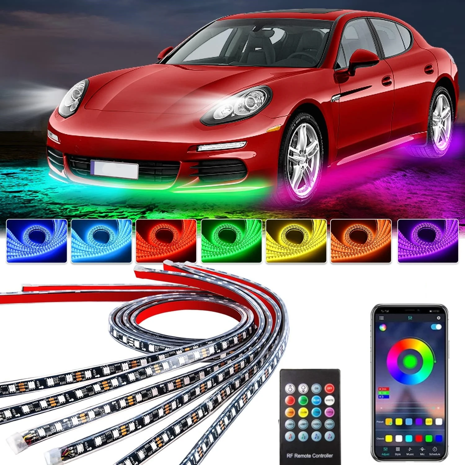 Lighting Bolt Decor - Samochodowe podświetlenie neonowe Elastyczna taśma LED