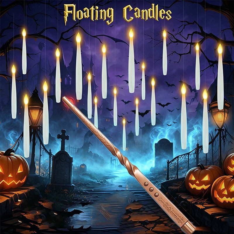Lighting Decor Ideas - Magiczne pływające świece z różdżką, bezpłomieniowe