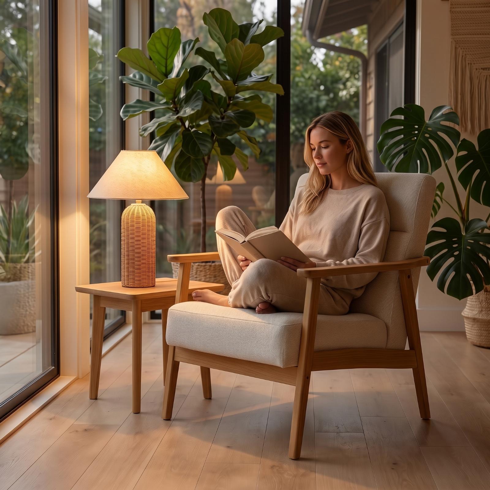 Lampka nocna z rattanową podst – Lighting Decor Bedroom recenzja i cena