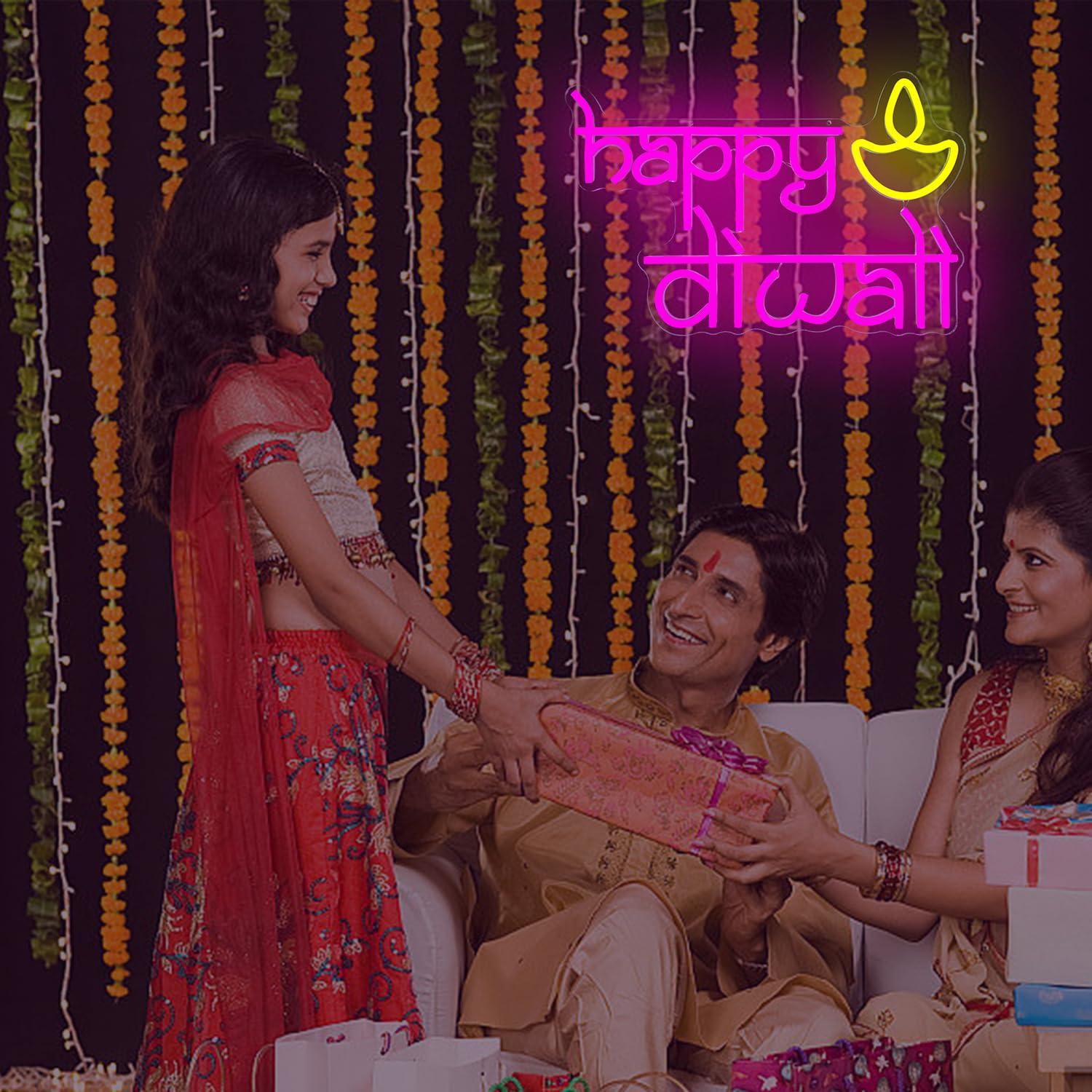 Świecący neonowy znak Happy Di – Lighting Decor For Diwali recenzja i cena