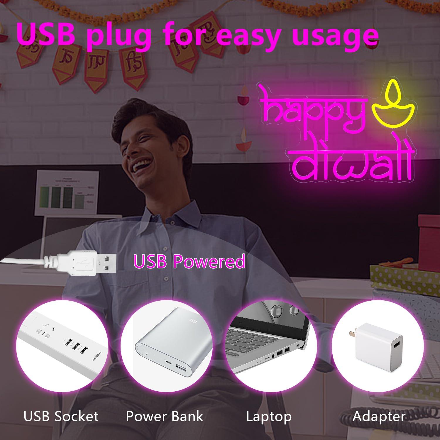 Świecący neonowy znak Happy Di – Lighting Decor For Diwali recenzja i cena