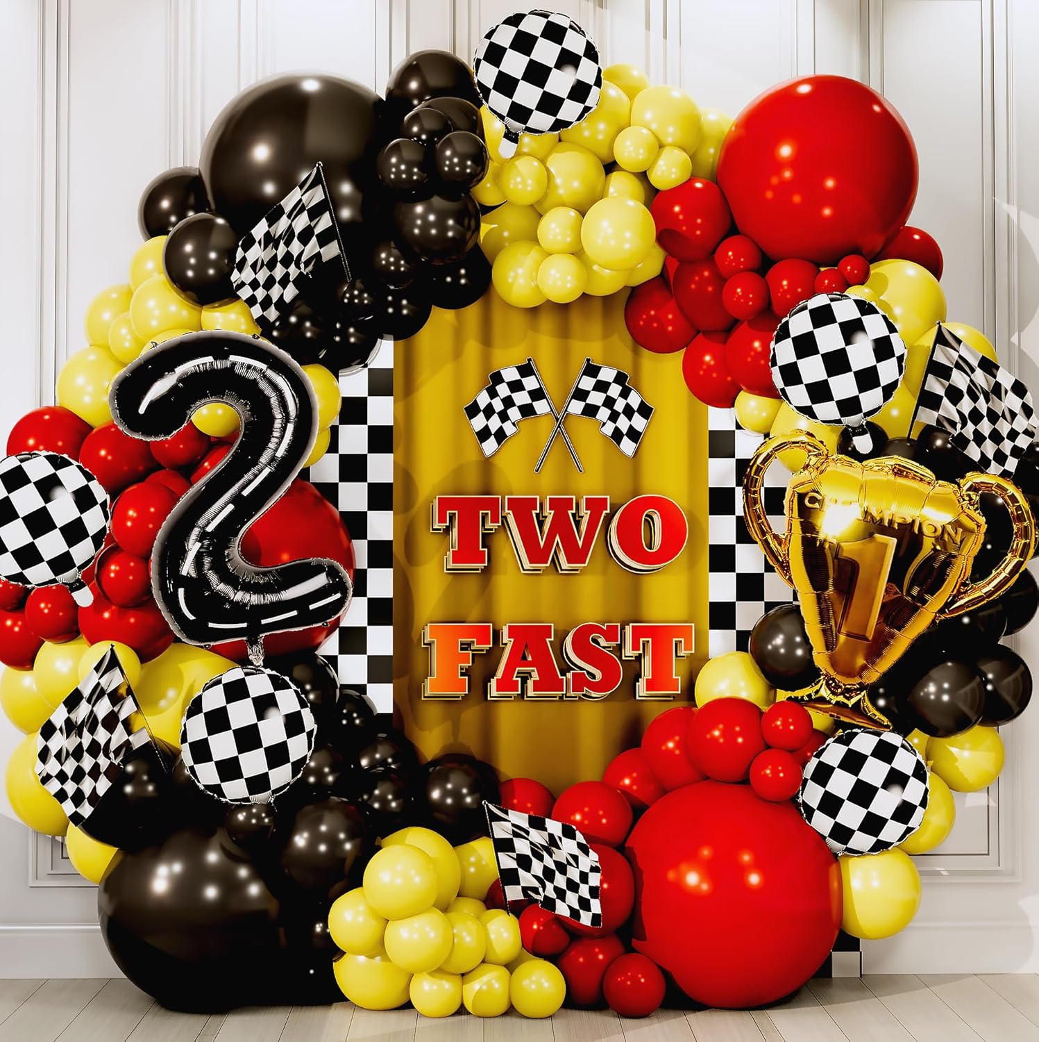 98-częściowy żółto-czarny zest – Lighting Mcqueen Decor recenzja i cena