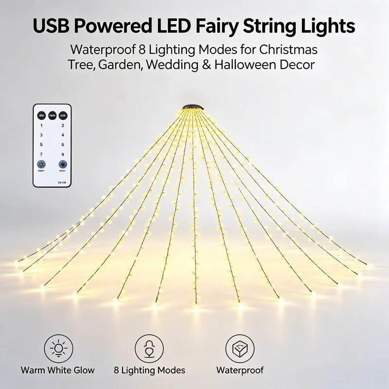 Wodoodporne lampki LED USB, 8  – Lighting Decor For Wedding recenzja i cena