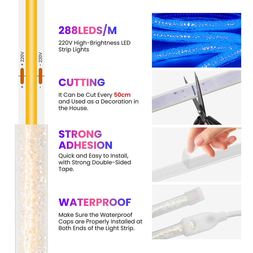 Kryształowy neonowy pasek COB, – Decor Lighting Uk recenzja i cena