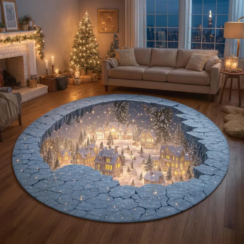 Dywan 3D Wioska Świąteczna Zim – Outdoor Lighting Decor Ideas recenzja i cena