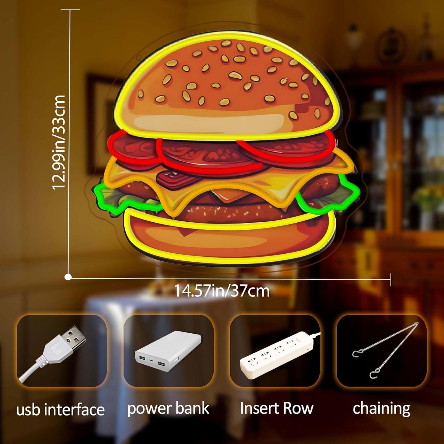 Neonowy Znak LED Burger Hambur – Lighting Decor Ideas recenzja i cena